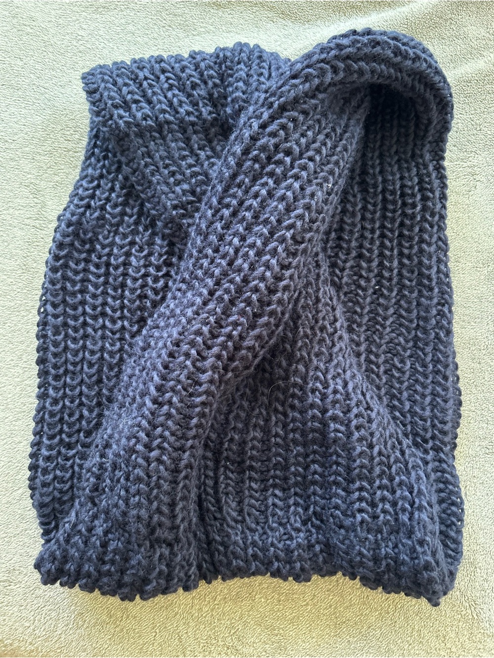 Navy Chunky Knit Infinity Scarf